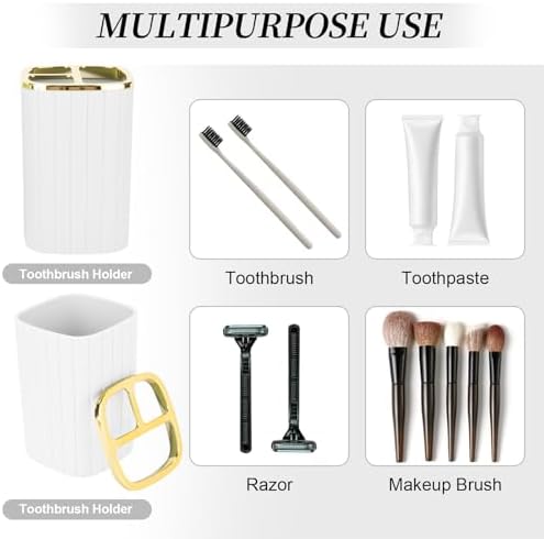 RRM 2PCS Bathroom Accessories Set, Soap Dispenser and Toothbrush Holder