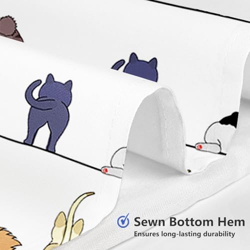 MEHOFOND Funny Cute Cats Shower Curtain Pets Paw for Cat Bath Curtain