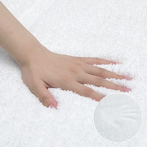 SHACOS Soft Microfiber White Bathroom Rugs Sets 2 Pieces 32x20 inch