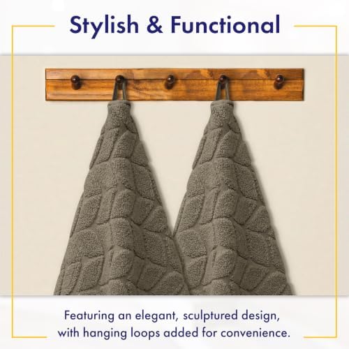 Alusa Home Ultra Soft & Stylish 700 GSM Luxury Bath Sheets | Pack of 2 | Extra Large 35x70 Inches | 100% Zero-Twist, Long-Staple Cotton | Remarkably Absorbent (Taupe)