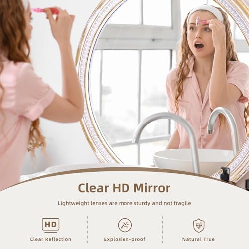 30 Inch Round Wood Mirror, Rustic Farmhouse Wall Mirrors for Bathroom