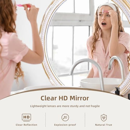 30 Inch Round Wood Mirror, Rustic Farmhouse Wall Mirrors for Bathroom