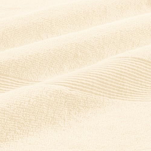 Belizzi Home 4 Pack Bath Towel Set 27x54, 100% Ring Spun Cotton, Ultra Soft Highly Absorbent Machine Washable Hotel Spa Quality Bath Towels for Bathroom, 4 Bath Towels - Ivory
