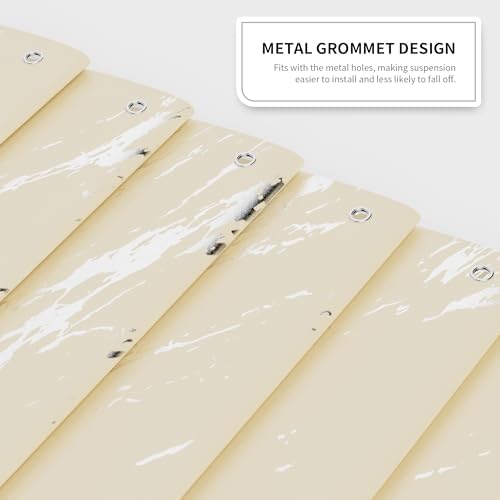 Beige Marble Shower Curtain, Modern Abstract Marble Pattern Fabric Bathroom Curtain with Hooks, Water Repellent Decorative Bath Curtain for Bathtub, Neutral Bathroom Decor