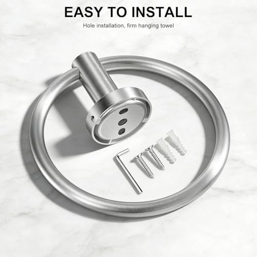 SetSail Towel Holder for Bathroom Wall Brushed Nickel Towel Ring