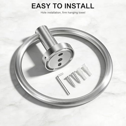 SetSail Towel Holder for Bathroom Wall Brushed Nickel Towel Ring