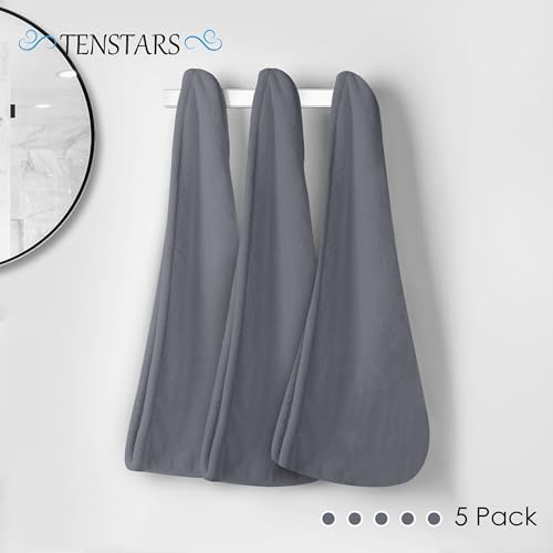 TENSTARS Hair Towel Wrap for All Hair Types, 5 Pack Microfiber Turban