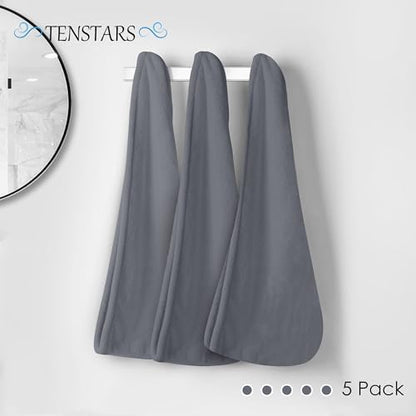 TENSTARS Hair Towel Wrap for All Hair Types, 5 Pack Microfiber Turban