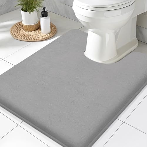 Smiry Memory Foam Toilet Rugs 24x20, Extra Soft Absorbent Bathroom Rugs