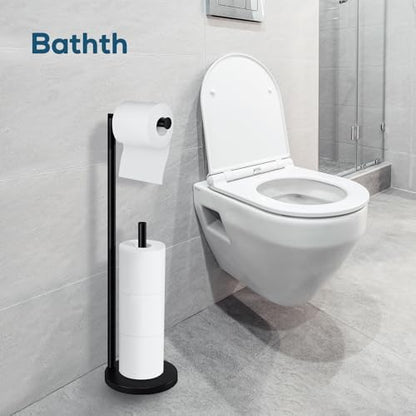 Toilet Paper Holder Stand, Black Toilet Paper Holder Free Standing