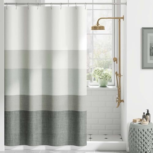 jinchan Ombre Cloudy Grey Shower Curtain for Bathroom 48x72 Inch 8 Hooks