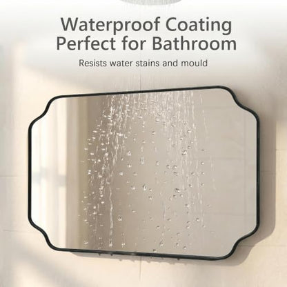 Besdomus Black Modern Bathroom Mirror: 22"x30" Minimalist Vanity Mirrors