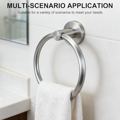SetSail Towel Holder for Bathroom Wall Brushed Nickel Towel Ring