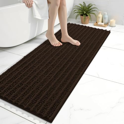 Arotive Bathroom Rugs Mat 47x17, Soft Absorbent Chenille Shaggy Bath Mat