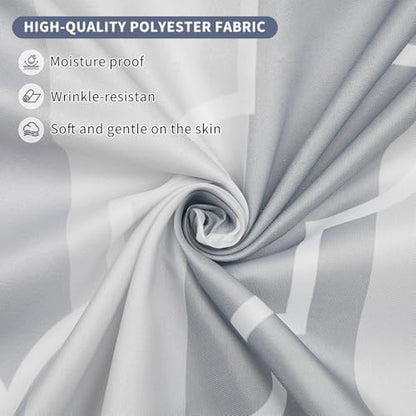 Modern Geometric Grey Shower Curtain, 72" W x 96" L