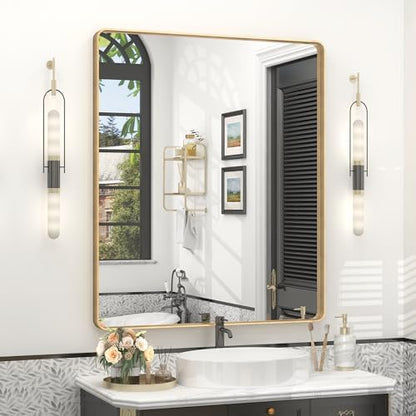 30x36 Gold Framed Bathroom Mirror for Wall