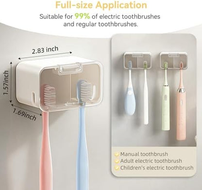 MOPMS Toothbrush Holders for Bathrooms with 2 Slot Independent Compartment