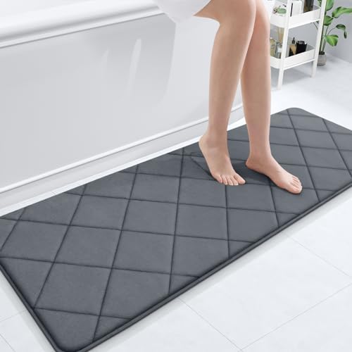 OLANLY Memory Foam Bath Mat 59x20, Ultra Soft and Absorbent Bathroom Rugs