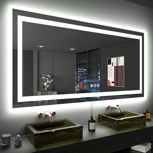 LOAAO 60"X36" LED Bathroom Mirror with Lights, UL Listed