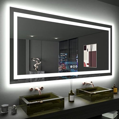 LOAAO 60"X36" LED Bathroom Mirror with Lights, UL Listed
