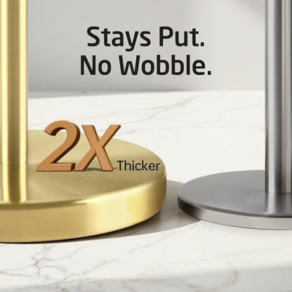 KES Gold Toilet Paper Holder Free Standing SUS 304 Stainless Steel Rustproof Pedestal Lavatory Tissue Roll Holder Floor Stand Modern Brushed Gold Finish, BPH283S1-BZ
