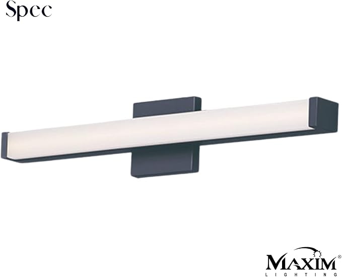 Maxim Lighting Spec 24" Bath Vanity Light | Black Aluminum Finish | Pmma Acrylic Shade | Contemporary Indoor Light Fixture | Ideal for Bathrooms & Powder Rooms | ADA Compliant Wet Rated | 52002BK