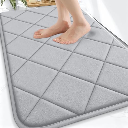 OLANLY Memory Foam Bath Mat 30x20, Ultra Soft and Absorbent Bathroom Rugs