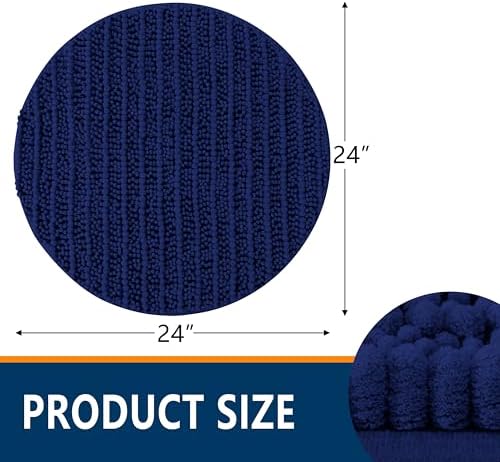 Smiry Bathroom Rugs Round 24X24, Extra Soft Rubber Backing Bath Mats