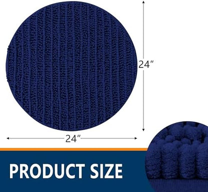 Smiry Bathroom Rugs Round 24X24, Extra Soft Rubber Backing Bath Mats