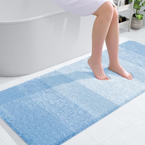 OLANLY Bathroom Runner Rug 54x24, Extra Soft Absorbent Microfiber Bath Rugs