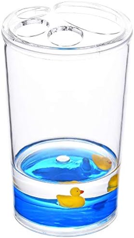 Locco Decor 4 Piece Acrylic Liquid 3D Floating Motion Bathroom Vanity Accessory Set Duck