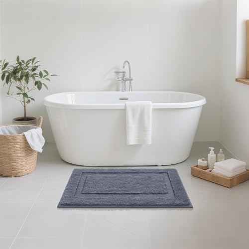 SHACOS Soft Microfiber Bathroom Rugs Set of 2 Pieces, Dark Grey