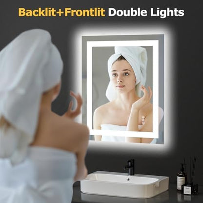 Hivone 24"X30" LED Bathroom Mirror with Lights, UL Listed