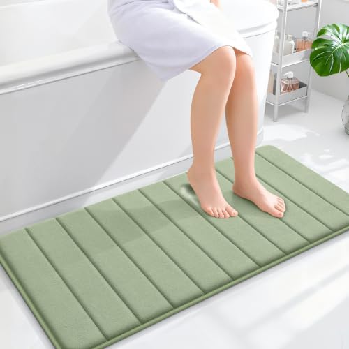 OLANLY Memory Foam Long Bathroom Rugs Runner 44x20, Super Soft Absorbent