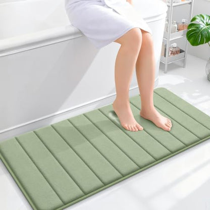 OLANLY Memory Foam Long Bathroom Rugs Runner 44x20, Super Soft Absorbent