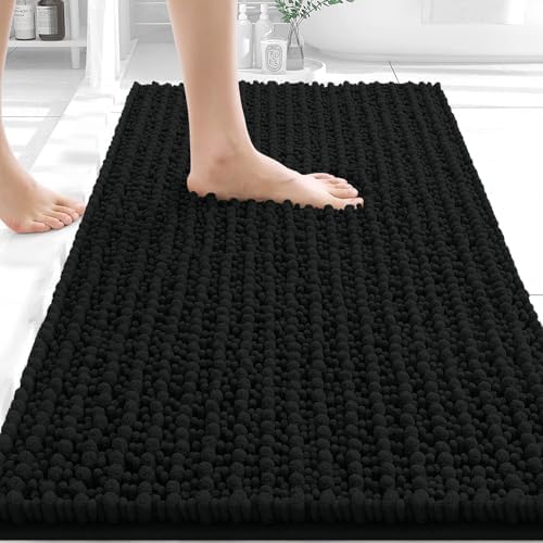 OLANLY Bathroom Rugs 34x21, Thick Soft Absorbent Chenille Bath Rugs