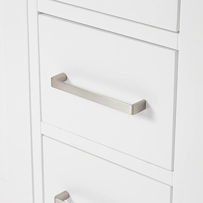 ARIEL Cambridge 42-inch Bathroom Vanity with Sink,Solid Wood, 1.5-inch Pure White Quartz Countertop & Backsplash, Single Oval Porcelain Sink, 2 Soft Closing Doors, 9 Dovetail Drawers, White