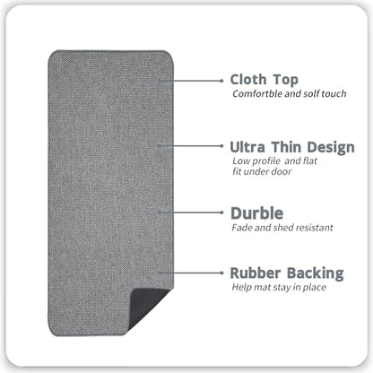 Bosap Bath Mat,Ultra Thin Bathroom Runner Rugs,Large Bath Mats for Bathroom,Quick Dry,Non-Slip,Machine Washable,Low Pile,Bath Rug,Shower Outside,Sink,Home Decor Accessories.Grey,3'x4'(36x48inch)