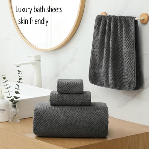 YTYC 39x78 Bath Sheets Set,Towels for Bathroom,Charcoal,6-Pieces