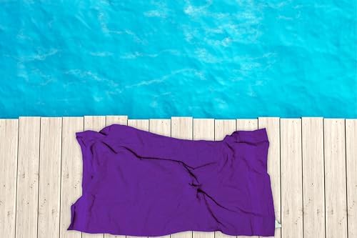 Bath Towels Pack of 6 – 24" x 48" – 100% Cotton Terry, Soft, Quick-Dry & Highly Absorbent – Purple Towels for Bathroom, Spa, Gym, Hotel, Pool & Everyday Use