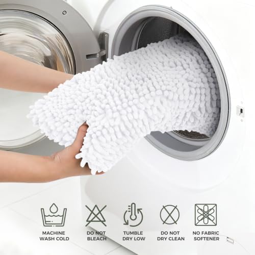 Bcoimo 48x30 Chenille Bath Mat – Non-Slip with Backing Bath Rug Ultra-Absorbent and Machine Washable Bathroom Mat Quick-Dry Design. Ideal for Bathroom Shower and Tub Areas