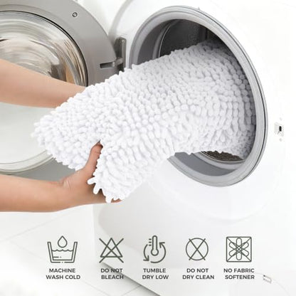 Bcoimo 48x30 Chenille Bath Mat – Non-Slip with Backing Bath Rug Ultra-Absorbent and Machine Washable Bathroom Mat Quick-Dry Design. Ideal for Bathroom Shower and Tub Areas