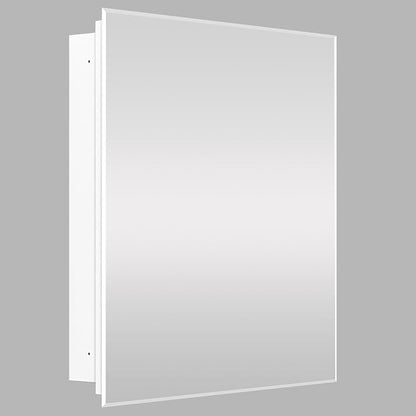Medicine Cabinet with Beveled Mirror, 28x28 inch Square Mirror Cabinet, Recessed or Wall Mount, Bathroom Cabinet with Removable Shelves, Storage Suitable for Bathroom Bedroom