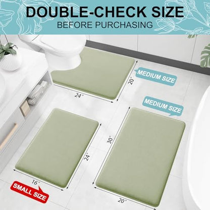 Smiry Memory Foam Bath Mat 24x16, Extra Soft and Absorbent Bathroom Rugs
