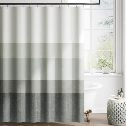 jinchan Ombre Cloudy Grey Shower Curtain for Bathroom 70x72 Inch 12 Hooks