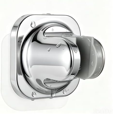 Handheld Shower Head Holder - 5 Positions Adjustable - Slide to Fit - Adhesive Mount with Screw Option, Bathroom Wall Mount Shower Hose Holder (Chrome)