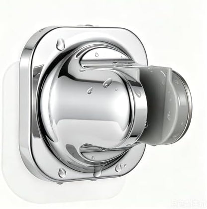 Handheld Shower Head Holder - 5 Positions Adjustable - Slide to Fit - Adhesive Mount with Screw Option, Bathroom Wall Mount Shower Hose Holder (Chrome)