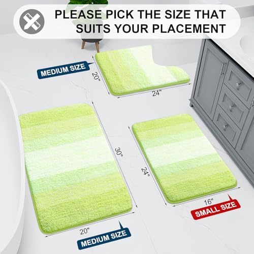Arotive Microfiber Bathroom Rugs, Shaggy Soft Absorbent Bath Rug, 24x16