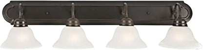 Design House 517714 Millbridge Vanity Light Dimmable with Frosted Glass for Above Bathroom Mirror, Oil Rubbed Bronze, 4-Light