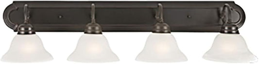 Design House 517714 Millbridge Vanity Light Dimmable with Frosted Glass for Above Bathroom Mirror, Oil Rubbed Bronze, 4-Light